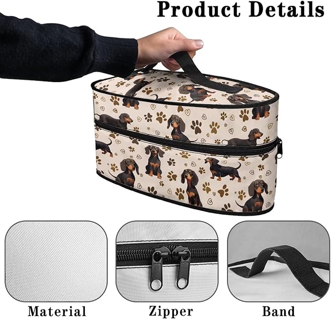 Iron Storage Case Protective Carrying Bag with Zipper Closure, Cute Easy to Clean Steam Iron Storage Bag Compatible with Most Iron, Dog Paw