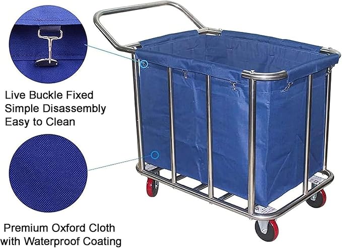 400L Commercial Laundry Cart Liner Bags - Removable Waterproof Replacement Bags for Rolling Laundry Baskets, Heavy-Duty Oxford Cloth Storage (Large Capacity) (Khaki)