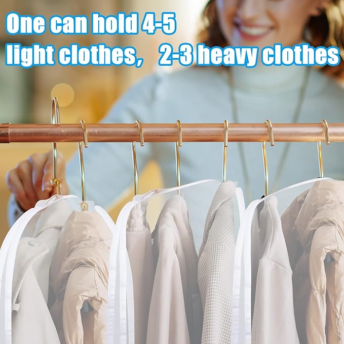 Patelai 8 Pcs 4" Gusseted Plastic Shoulder Covers for Hanging Clothes Coat Covers for Closet Clear Garment Breathable Bag for Jacket Clothing Coat Dress (Semi-transparent)