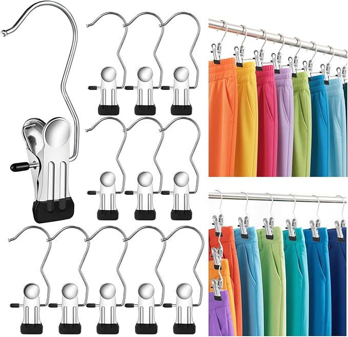 30 Pack Boot Hangers for Closet，Legging Organizer for Closet Hanging，Jeans Hanger Clips，Hanger Organizer,Space Saving Hanger Clips，for Yoga Pants, Shorts, Hats, Skirts