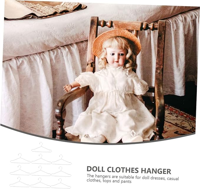 BESPORTBLE 10pcs Metal Mini Doll Clothes Hangers for Baby and PET Apparel Small Non-Slip Hangers for Doll Clothes Storage for Mini House Ornaments