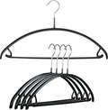 Mawa by Reston Lloyd Non Slip Metal Clothing Hanger, Smooth Shoulder Support with Skirt Hooks/Pant Bar, Model 42-U, Pack of 5, Black