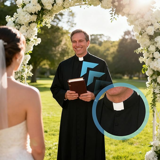 5pcs Tab Collars for Clergy Shirt, Foam White Priest Clergy Shirt Insert Tab Collars Minimalist Clothing Accessories for Women Men