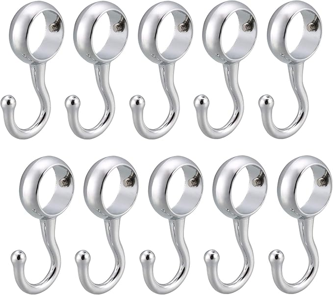 uxcell Wardrobe 25mm Dia Tube Rod Handbag Clothes Coat Hooks Hangers 10pcs
