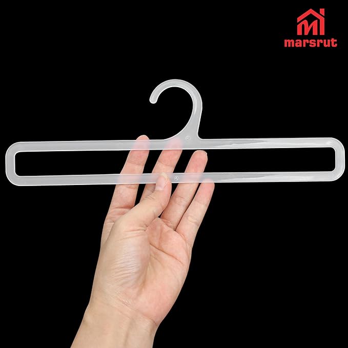 50 Packs Tea Towel Display Hanger, 10.7" Long Multifunctional Plastic Hangers Storage Racks for Hanging Storing Legging Sock Scarf Clothes Retail Wardrobe Ties Shawls Rings Belts Scarves - White