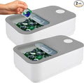 Skywin Large Laundry Pods Container with Slide Lid, 2 Pack Laundry Pod Holder 15 x 8.7 x 4.5 In, Holds 11 lbs OR 120-150 Pods, Laundry Pod Container, Dishwasher Pods Container (Grey)