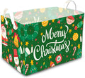 1 Pcs Merry Christmas Storage Basket, Santa Claus Storage Bins, Green Themed Foldable Storage Boxes, Christmas Boxes for Nursery Toy and Costume, Xmas Party Decoration Gifts