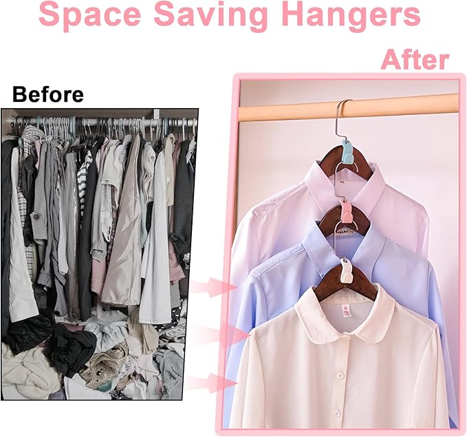 50PCS Hanger Connector Hooks - Space Saving Hangers Clothes, Hanger Hooks College Dorm Room Essentials, Heavy Duty Hangers Connection, Closet Organizers and Storage (White)