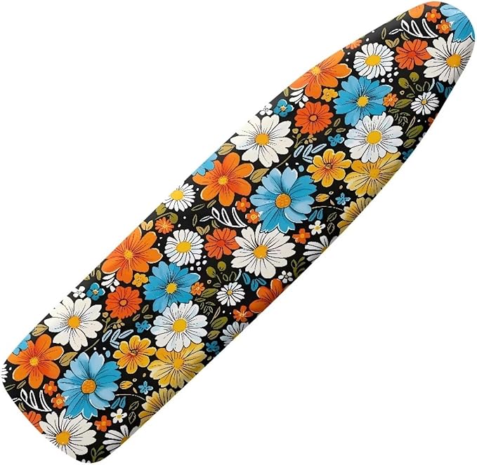 SEANATIVE Hippie Floral Ironing Board Cover and Pad Heat Reflective Ironing Pad Cover Sea Iron Board Cover for Home Decor