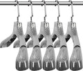 DEDU Suit Hangers for Men 20 Pack, Sweater Hangers No Shoulder Bump Non Slip Width 17.7", Plastic Clothes Hangers Silver Gray with Metal Hook