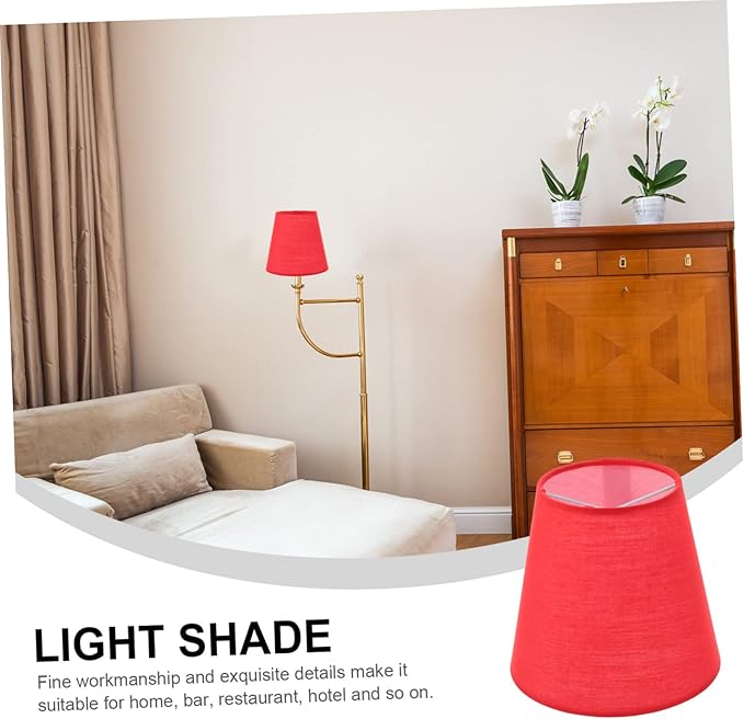 Housoutil Fabric Lampshade Rustic Chandelier Rustic Table Lamp Mini Clips Paper Lamp Shade Lamp Shades Clip on Drum Lamp Shades Small Lamp Shade Bedside Lamp Shade Replacement Miniature Iron