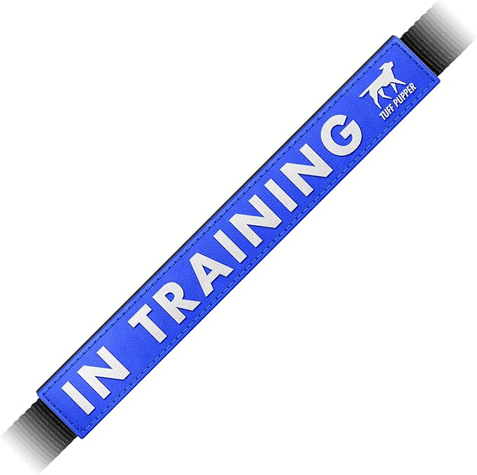 Tuff Pupper Waterproof Leash Sleeve | Fits Any Standard Size 1 Inch Wide Leash | Dual Sided Message | Durable Neoprene & Silicone | Odor & Stink Proof | Easy Secure On & Off (1 Pack, in Training)
