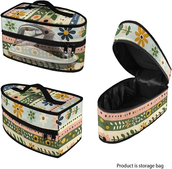 Daisy Flower Print Steam Iron Case Travel Iron Organizer Handheld Steamer Holder with Handle Waterproof Travel Accessories, Case Only