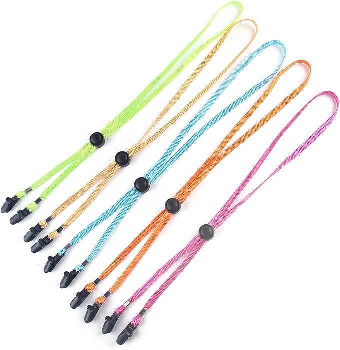 5 Pieces Adjustable Hat Strap Clips Windproof Anti-Loss Cap Strap Clips Hat Chin Cord for Travel, Golfing, Fishing
