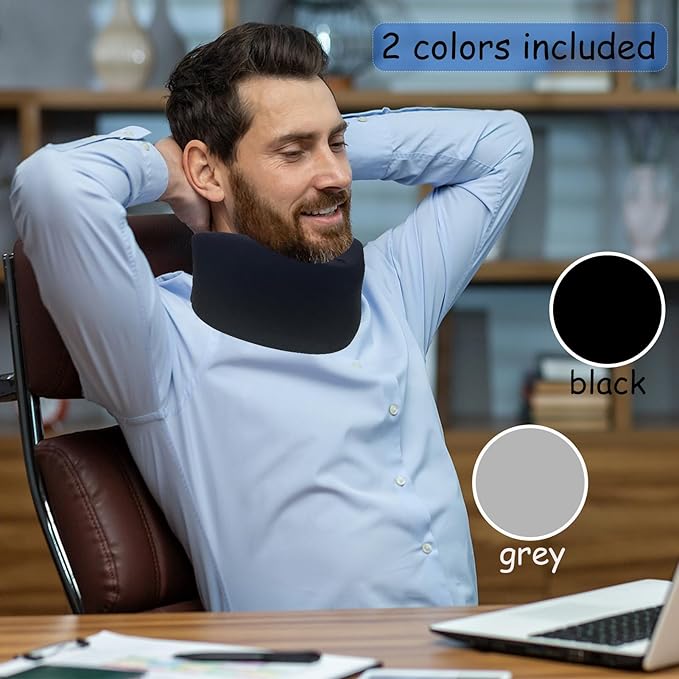4PCS Neck Brace Cover Cervical Collar Dust Cover Sleeve for Women and Men Soft & Comfortable for Sleeping Working Breathable (Black+Grey)