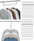 Mr. Pen- Metal Space Saving Hangers for Clothes, 20 Pack, 6 Slots, 360° Rotating Hooks, Metal Hangers, Wardrobe Organizer, Magic Cascading Hanger, Closet Space Saver, Closet Organizers and Storage