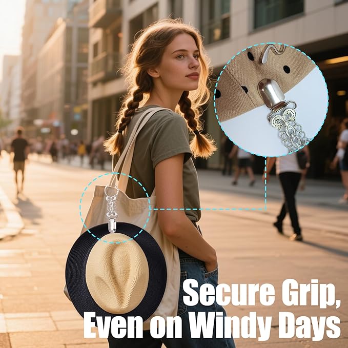 Hat Clips for Travel on Bag, Portable Hat Holder Travel Essentials Cruise Essentials, Beach Vacation Accessory