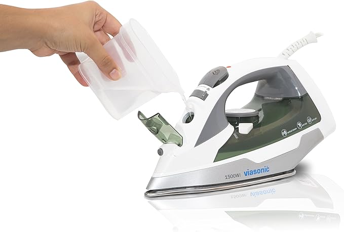 Elite 1500W Steam Iron - Anti-Drip & Self-Cleaning, Anti-Calcium, Vertical Steam - Stainless Steel Soleplate - XL 300ML Tank - Steam, Spray, Dry - ETL Listed by Unity