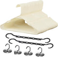 VECELO 100 Pack Plastic Hangers-Clothes Hangers Set with Shoulder Grooves for Closet Space Saving-Heavy Duty Coat Hanger,Beige