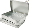 12 Pcs Metal Hinged Tin Box Container Mini Portable Small Storage Container Kit Tin Box Container, Home Storage 4.5x3.3x0.9 Inch