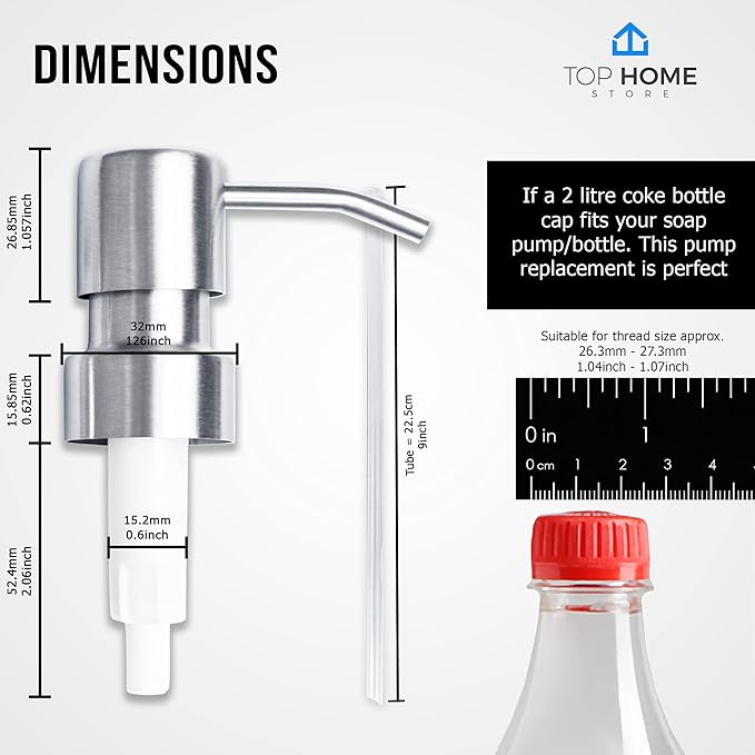 Bathroom Countertop Soap Dispensers (Brushed Nickel, 2 Pack)
