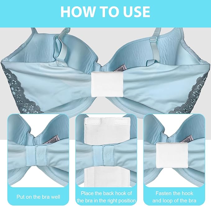 3-Pack Breathable Cotton Bra Hook Covers | Soft Back Strap Pads | Stop Bras Chafing & Hooks Irritation