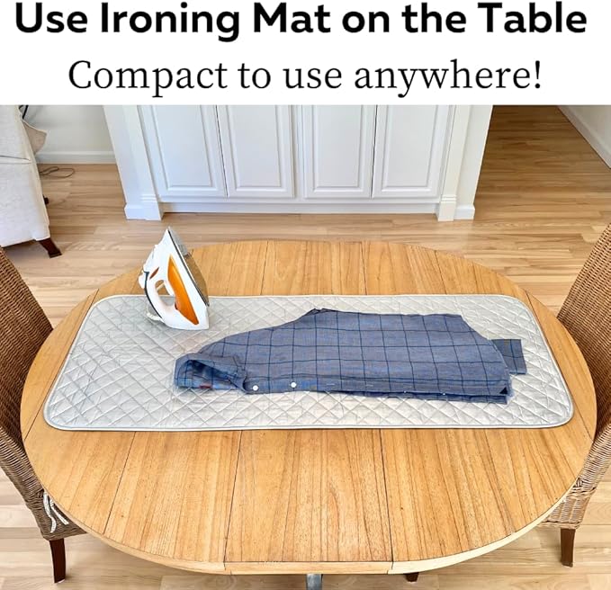 Evelots Ironing Mat Pad for Top of Washer, Dryer, Table - Portable Iron Board Replacement - 8 Strong Magnets - Heat Resistant - Extra Long 48 Inches