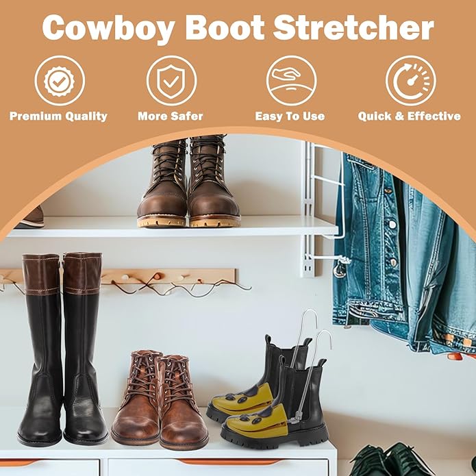 Boot Stretcher Men Women, Leather Shoe Stretcher for Thick Feet and Wide Feet, Adjustable Boot Widener Expander