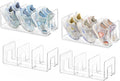 HBlife Widened 4.17 Inch Clear Acrylic Kids Shoe Rack for Closet Organizers and Storage, Small Shoe Rack 3 Sections Toddler Baby Shoe Storage Organizer Shelf, Desk File Book Purse Organizer(4 Pack)