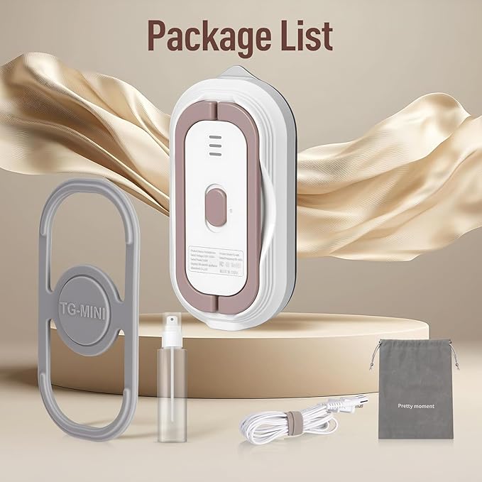 Mini Travel Iron with Adaptive Global Voltage, 100-230V Portable Dry Iron for Clothes (No Steam), 10s Heat Up, Non-Stick Soleplate, Ultra-Lightweight, Ideal for Sewing, Quilting and Handcraft
