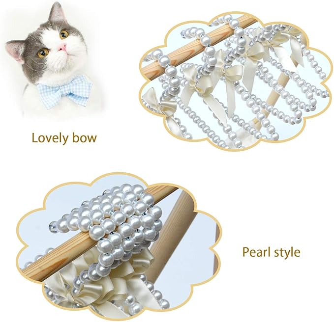 6Pack Baby Pet Dog Clothes Hangers, Mini Cute Pearl Hangers