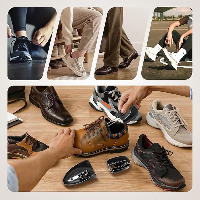 JJDPARTS 2 Pairs Shoe Tree for Sneakers & Shoes Shoe Trees Stretcher Shaper for Men & Women,Black