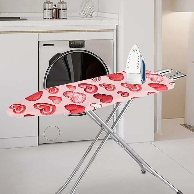 Love Ironing Board Cover 15″x54″ Valentines Day Ironing Pad Covers Padding with Elastic Edge Scorch Resistant Covers for Ironing Board for Women