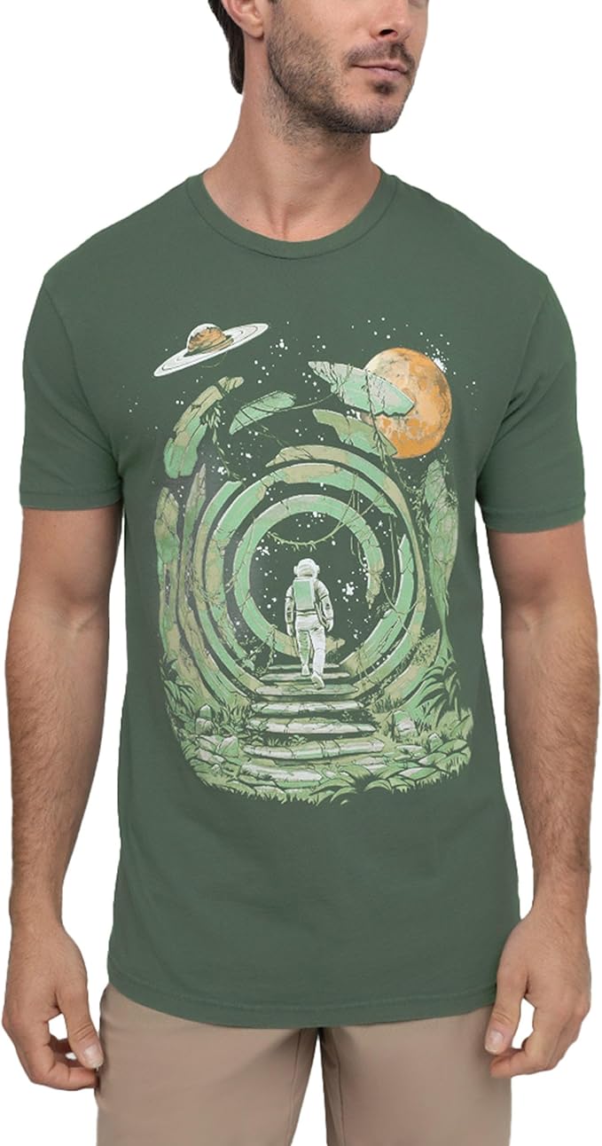 INTO THE AM Graphic Tees for Men S - 4XL Premium Short Sleeve Colorful T-Shirts Trippy Space Designs