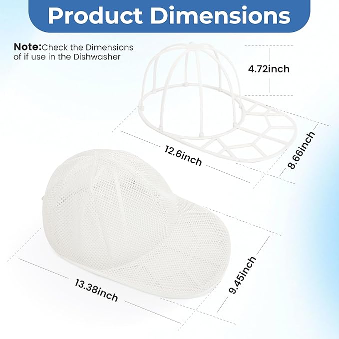 Hat Washer Cage Hats Cleaner, Cap Cleaner Baseball caps for Washing Machine or Dishwasher