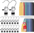 Boot Hangers Clips for Closet, Laundry Hooks Hanging Clips Clothes Pins Boot Holder Clips Space Saving Portable for Travel Tall Boots Socks Towel Jeans Hats (12, Black)