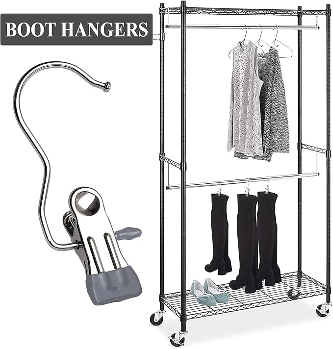 20 Pack Boot Hangers Closet Hanging Clips Laundry Hooks for Hats, Pants, Towel, Socks, Handbags, Bags, Underwear