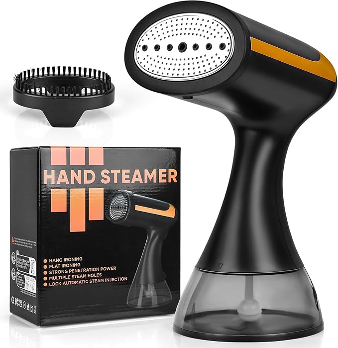 ZOOY Steamer for Clothes 1500W, Clothes Steamer for Home, Office, Travel, Portable Handheld Garment Steamer Upgraded 300ML Large Capacity Water Tank, Wrinkle Remover(Black)