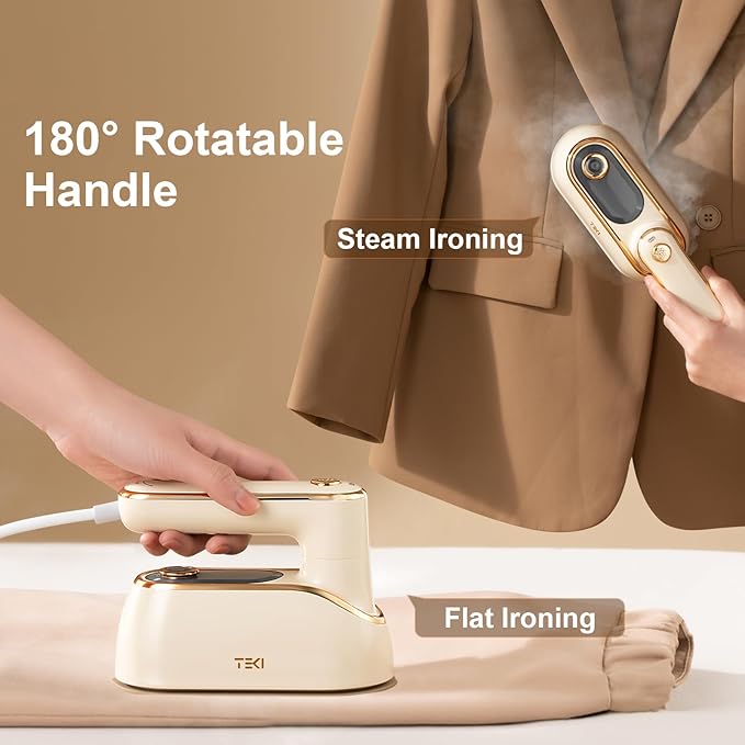 Travel Steamer for Clothes Portable Rotary Garment Iron 1200W Small Travel Steam Iron for Home, Dorm, College, 150ml Water Tank, Foldable Wrinkle Remover 120V, 1 Piece