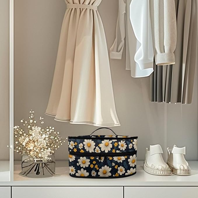 Daisy Flower Print Steam Iron Case Portable Travel Steamer Carrier Bag with Handle Handheld Iron Storage Case Iron Accessories, Case Only