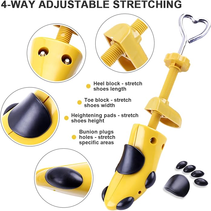 cyrico Shoe Stretcher Women 4-way Shoe Expander Widener Shoe Tree Shape for Wide Feet