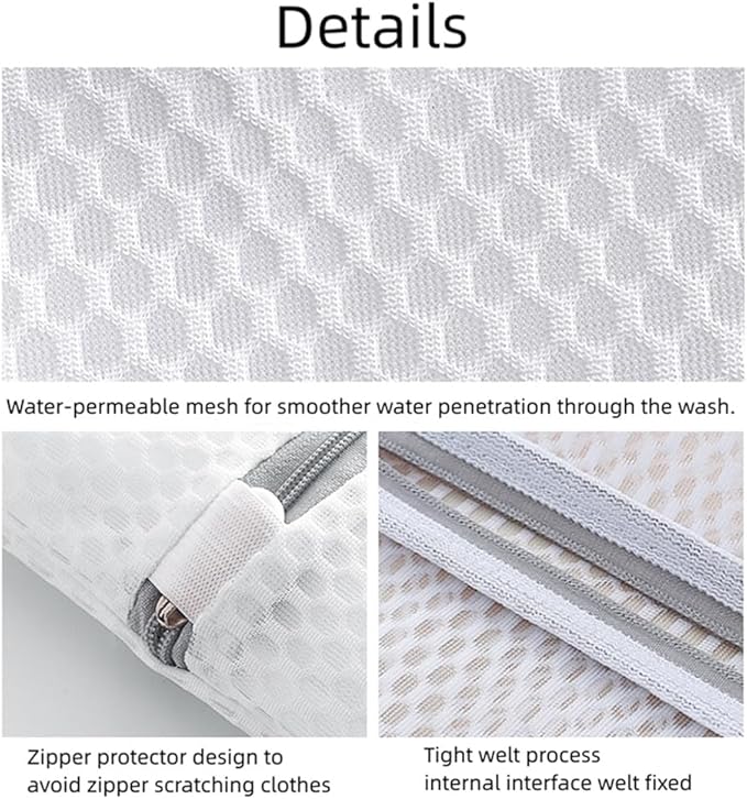 4Pcs Durable Honeycomb Mesh Laundry Bags for Delicates 12 x 16 Inches (2 Thick net, 2 fine net)