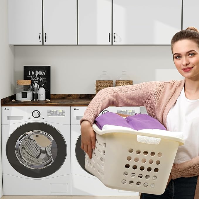 Washer Dryer Countertop, 54" Width * 27.4” Depth Washer and Dryer Covers for The Top for Laundry Room Organization, Washer and Dryer Countertop Shelves, Brown