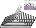 Leinuosen 12 Pack Anti-Theft Security Hangers 17 Inch Heavy Duty Chrome Metal Hanger Closed Loop Suit Hook Suitable for Suits Coat Jacket for Hotels Retail Rvs Stores Gyms (Black,Rubber Coating)