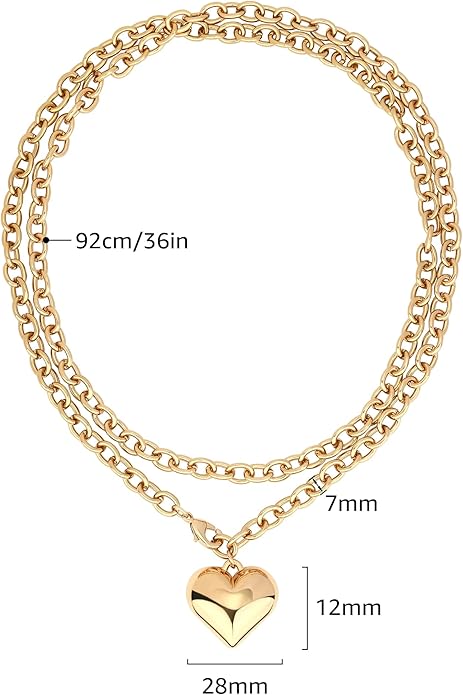 Chunky Gold Necklace for Women Gold Evil Eye Cowboy Pendant Necklace Dainty Paperclip Chain Vintage Luck Amulet Choker Necklaces Celestial Jewelry Gift