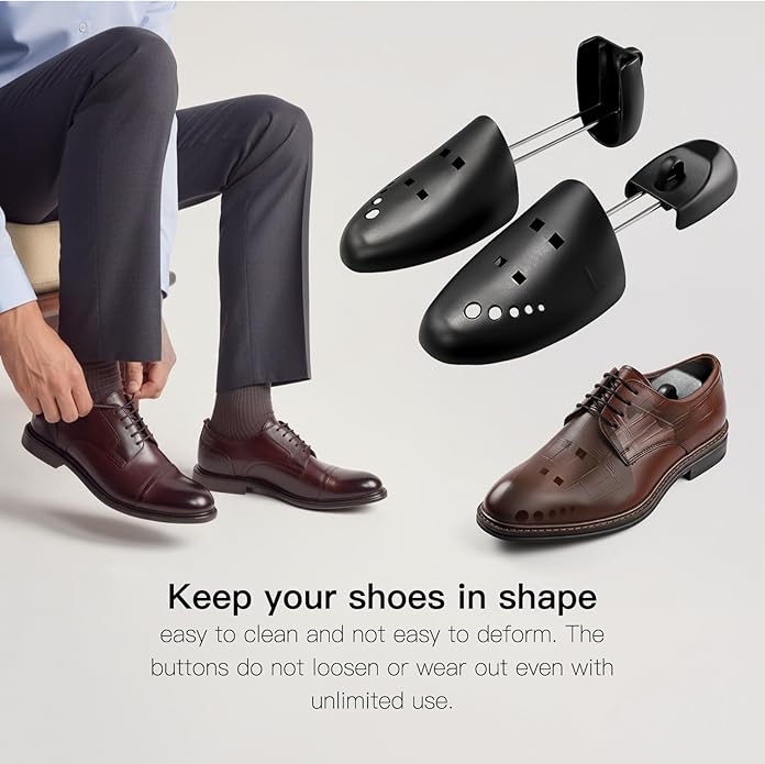 JJDPARTS 2 Pairs Shoe Tree for Sneakers & Shoes Shoe Trees Stretcher Shaper for Men & Women,Black