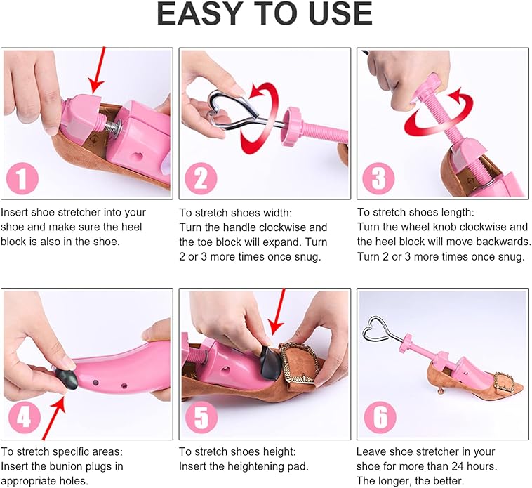 cyrico Shoe Stretcher Women 4-way Shoe Expander Widener Shoe Tree Shape for Wide Feet