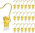 Hotop 20 Pieces Boot Hanger Clips for Closet, Laundry Hanging Hooks Heavy Duty Clips Boot Holder Portable Single Hooks Space Saving for Pants Jeans Clothes Hats Tall Towels (Gold)
