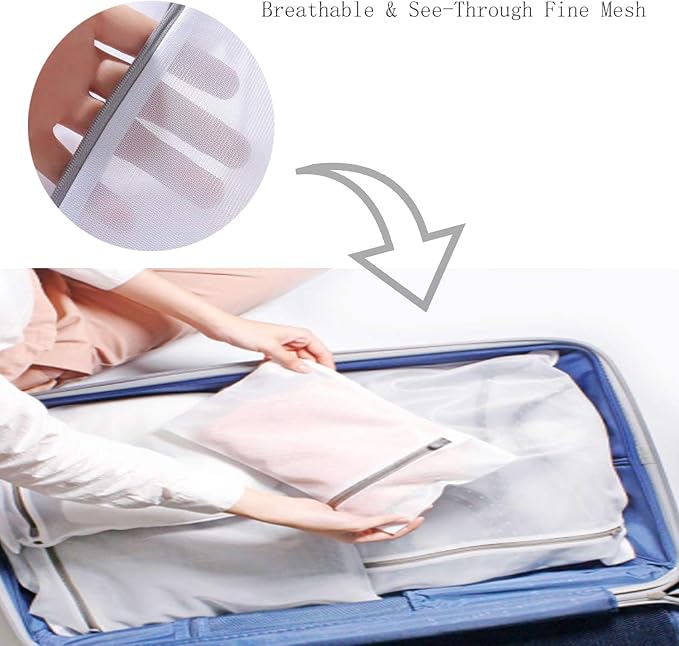 Mesh Laundry Bags - 9pcs Premium Zippered Fine Mesh Laundry Bags Set, Delicate & Lingerie Washing Organizer