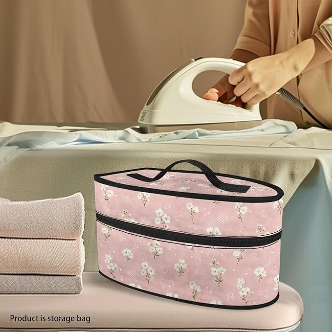 Cute Floral Travel Iron Storage Box Stylish Portable Protective Carrying Bags Full Size Irons Tote Bag Reusable Steamer Storage Bag Home Decoration
